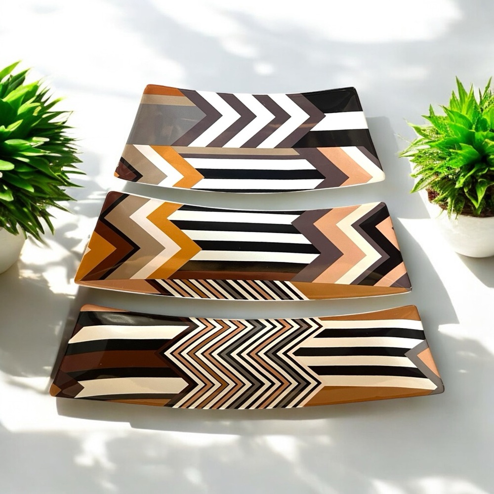 Missoni x Target 3 Pc Mod Chevron Stoneware Serving Plate Set